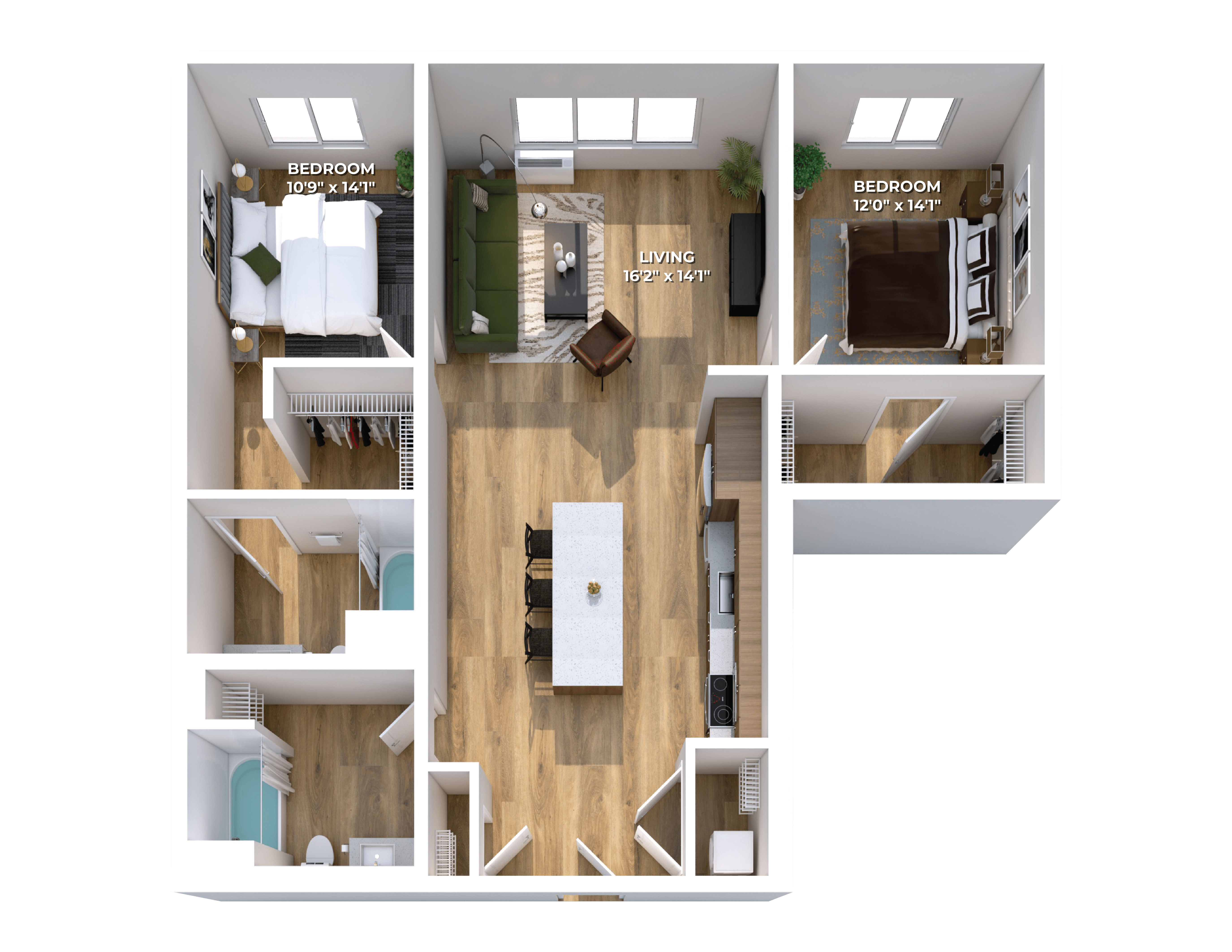 Floor plan layout diagram for Two Bedroom C8